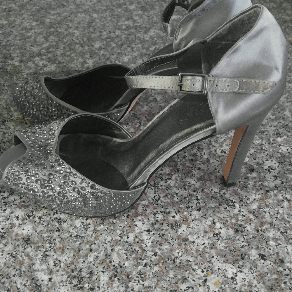 Gray Satin Shoes
